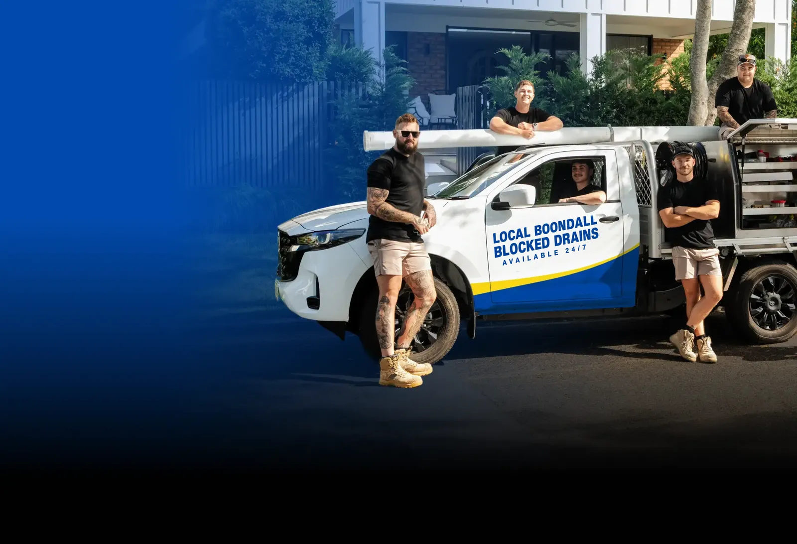 Local Boondall Blocked Drains team with the ute